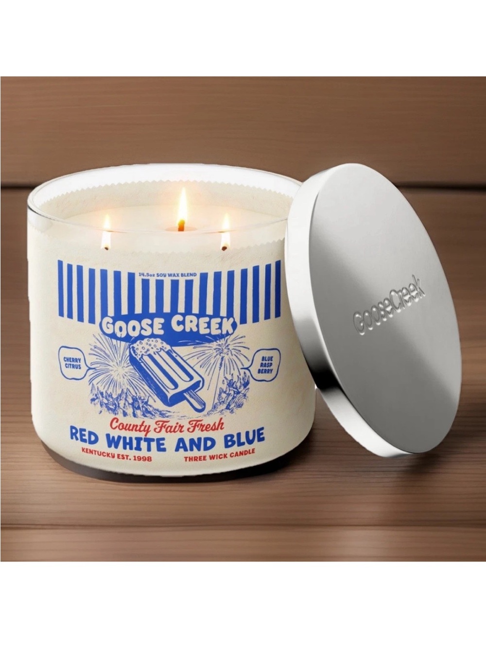 Goose Creek 3-Wick Candle- Red, White & Blue (14.5 oz)